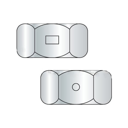 Center-Lock Distorted Thread Reversible Lock Nut, 1/2-20, Steel, Zinc Plated, 400 PK